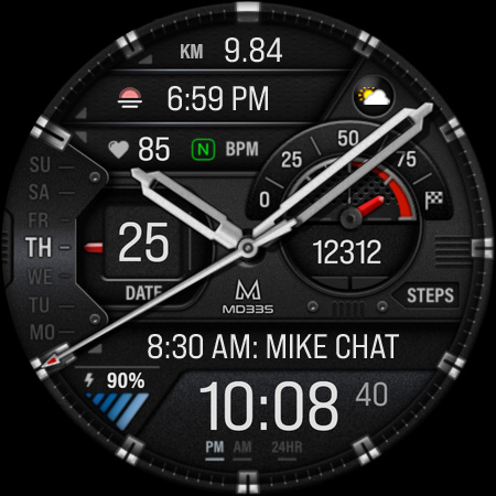 MD335 Hybrid watch face screenshot 9