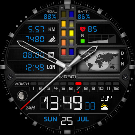 MD301 Hybrid watch face screenshot 14