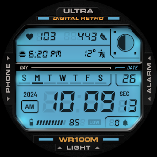 ULTRA Digital Retro watch face screenshot 8