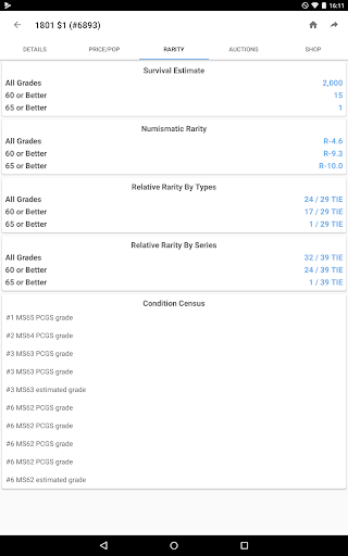 PCGS CoinFacts - U.S. Coin Val screenshot 21