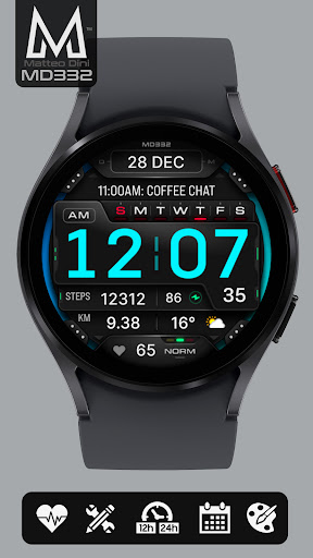 MD332 Digital watch face screenshot 2
