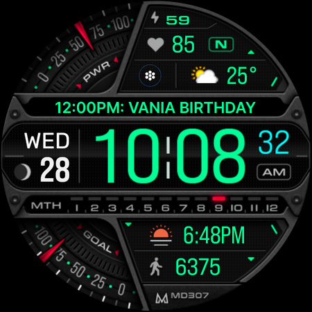MD307 Digital watch face screenshot 13