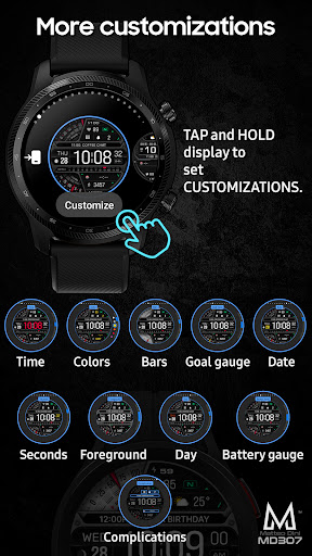 MD307 Digital watch face screenshot 7