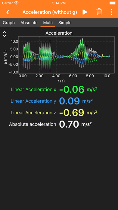 phyphox screenshot 3
