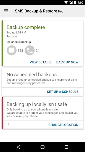 SMS Backup & Restore Pro screenshot 2