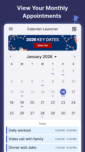 2026 Calendar Launcher screenshot 1