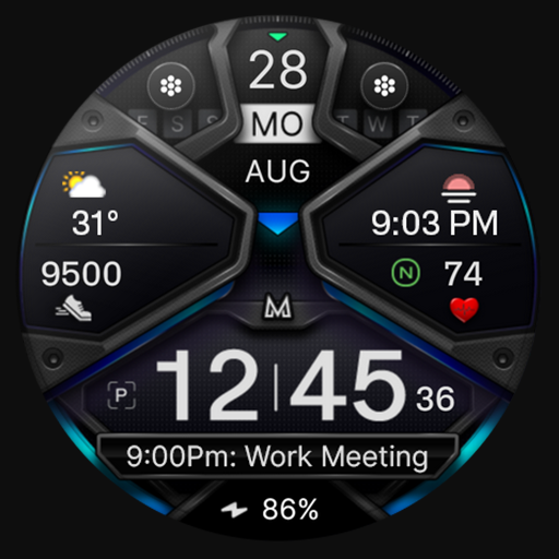 MD326 3D Modern Watch Face