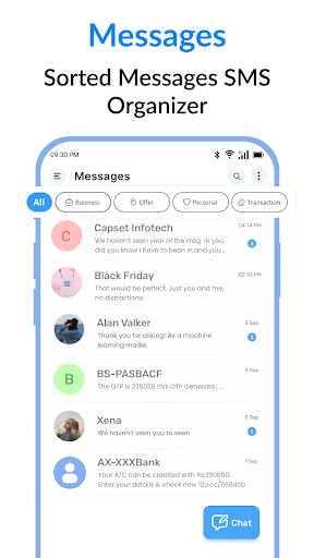 Messages : SMS & Private Chat screenshot 1