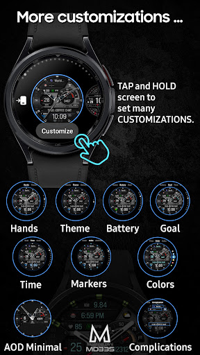 MD335 Hybrid watch face screenshot 7