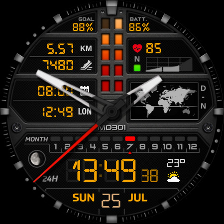 MD301 Hybrid watch face screenshot 13