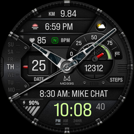 MD335 Hybrid watch face screenshot 15