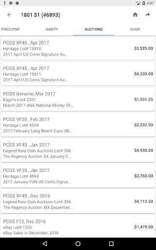 PCGS CoinFacts - U.S. Coin Val screenshot 13