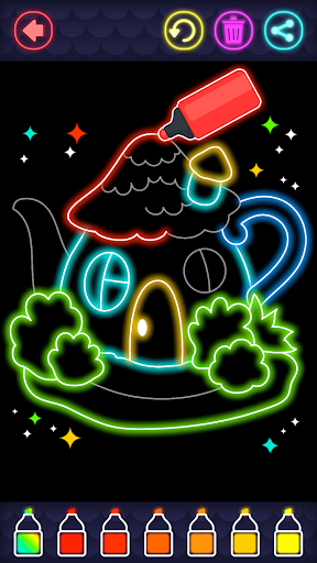 Glitter House coloring for kid screenshot 2