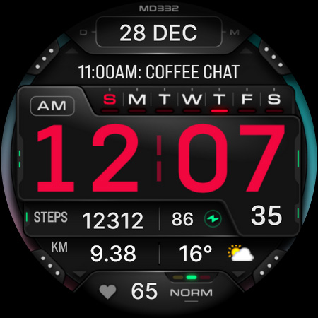 MD332 Digital watch face screenshot 10