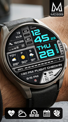 MD339 Digital watch face screenshot 3