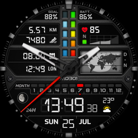 MD301 Hybrid watch face screenshot 12