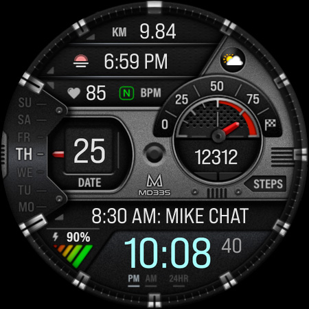 MD335 Hybrid watch face screenshot 14