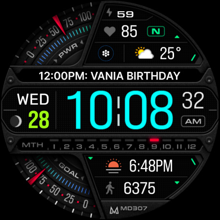 MD307 Digital watch face screenshot 16