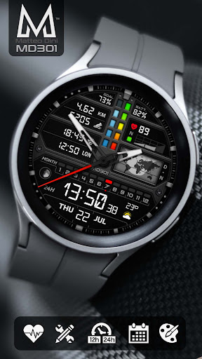 MD301 Hybrid watch face screenshot 2