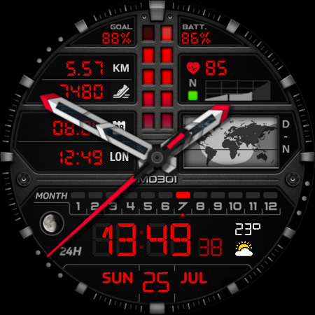 MD301 Hybrid watch face screenshot 14