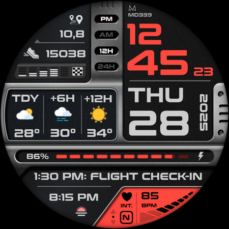 MD339 Digital watch face screenshot 16