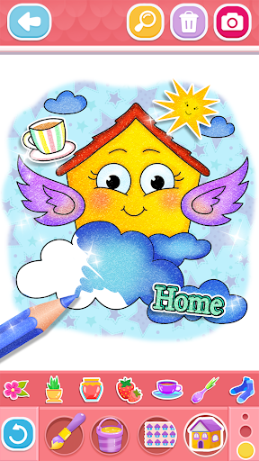Glitter House coloring for kid screenshot 13
