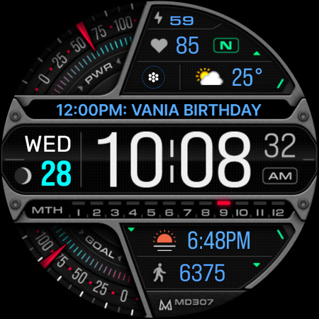 MD307 Digital watch face screenshot 5