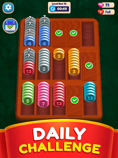 Pocket Sort: Coin Merge Puzzle screenshot 1