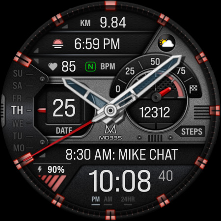 MD335 Hybrid watch face screenshot 7