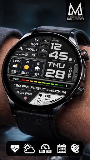 MD339 Digital watch face screenshot 1