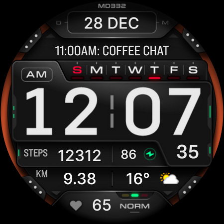 MD332 Digital watch face screenshot 15