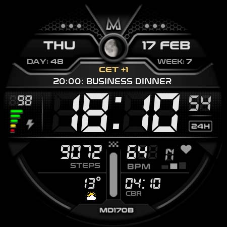 MD170B Digital watch face screenshot 9