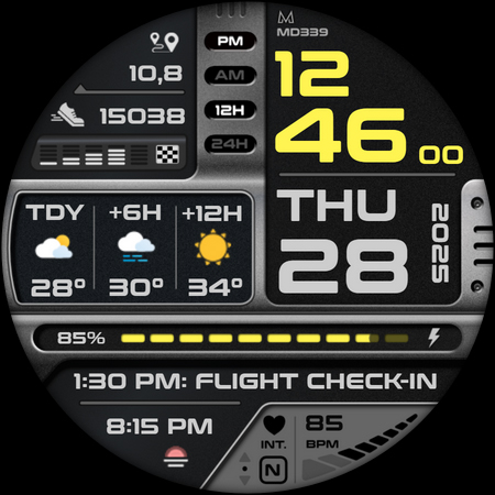 MD339 Digital watch face screenshot 11