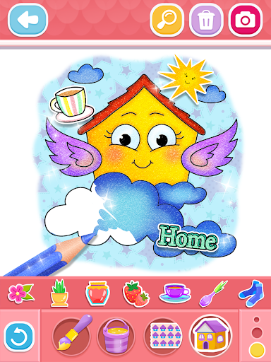 Glitter House coloring for kid screenshot 7