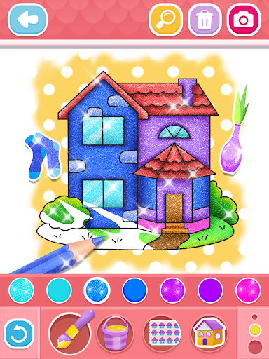 Glitter House coloring for kid screenshot 15