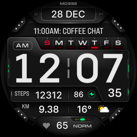 MD332 Digital watch face screenshot 16