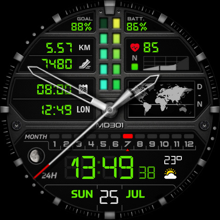 MD301 Hybrid watch face screenshot 7