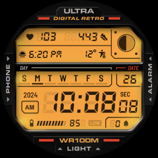 ULTRA Digital Retro watch face screenshot 10