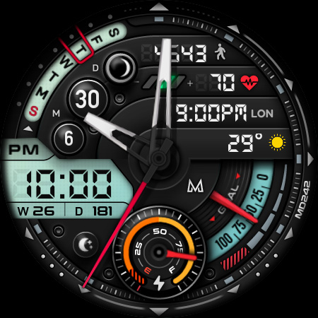MD242 Hybrid watch face screenshot 5