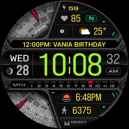 MD307 Digital watch face screenshot 5