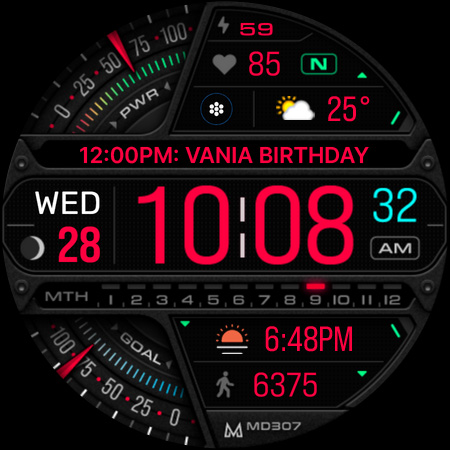 MD307 Digital watch face screenshot 10