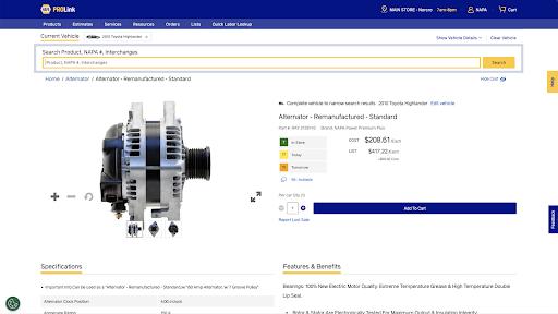 NAPA PROLink screenshot 16