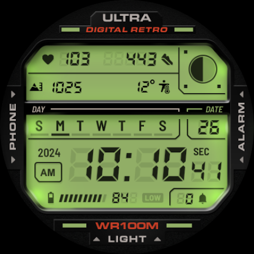 ULTRA Digital Retro watch face screenshot 8
