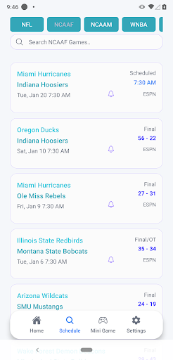 Live Scores : NFL NCAA NBA MLB screenshot 1