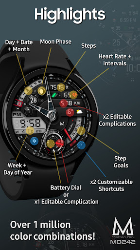 MD242 Hybrid watch face screenshot 6